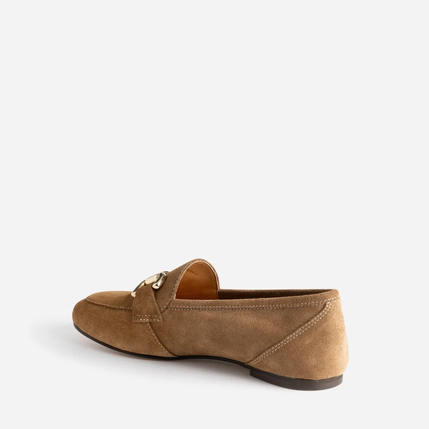 Eram Mocassins/Slippers^Mocassin beige foncé en cuir velours MARRON