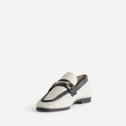 Eram Mocassins/Slippers^Mocassin bi-matière lin et noir BEIGE