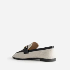 Eram Mocassins/Slippers^Mocassin bi-matière lin et noir BEIGE