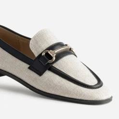 Eram Mocassins/Slippers^Mocassin bi-matière lin et noir BEIGE