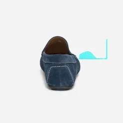 Eram Mocassins^Mocassin en cuir velours BLEU