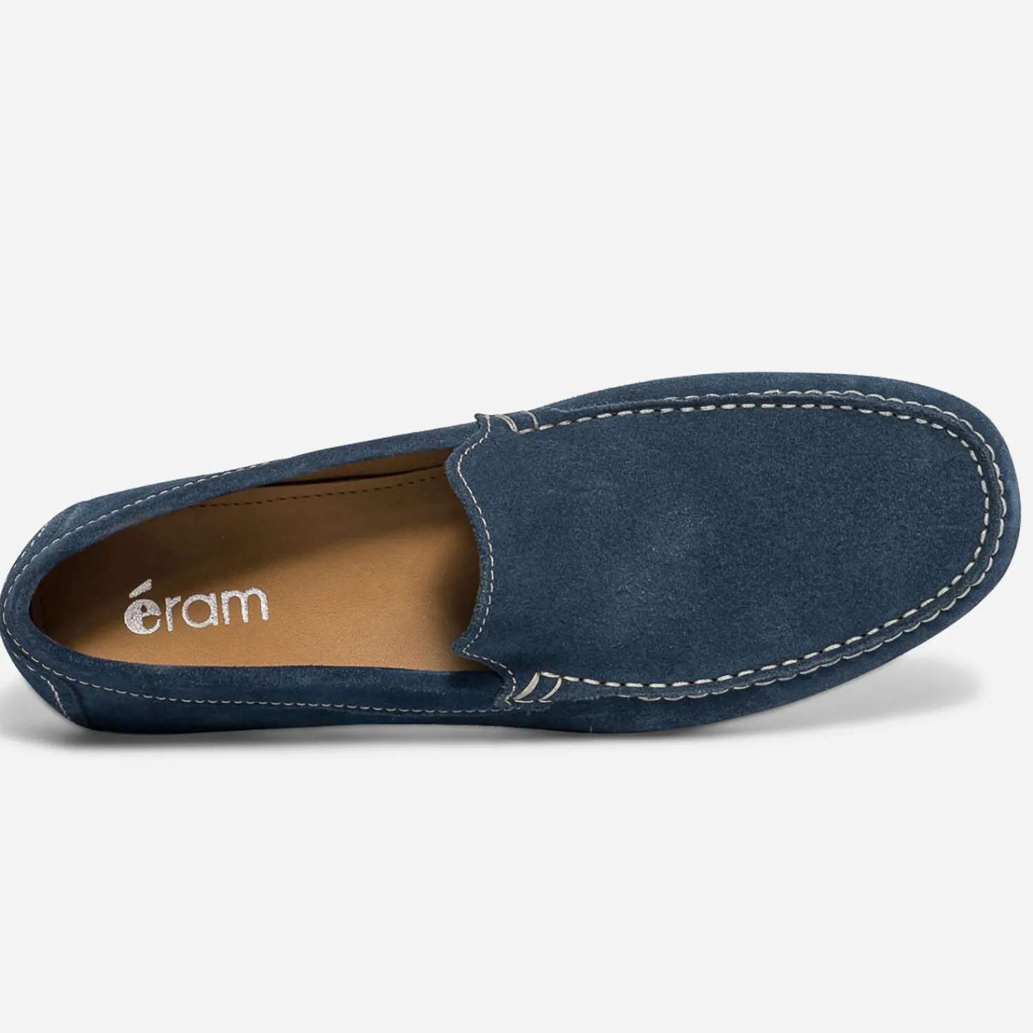 Eram Mocassins^Mocassin en cuir velours BLEU