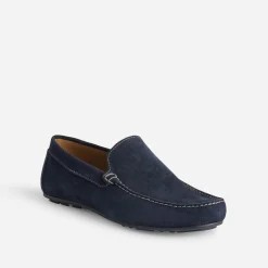 Eram Mocassins^Mocassin bleu en cuir velours MARINE
