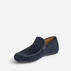 Eram Mocassins^Mocassin bleu en cuir velours MARINE