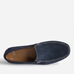 Eram Mocassins^Mocassin bleu en cuir velours MARINE