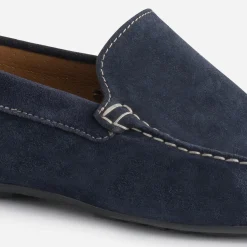 Eram Mocassins^Mocassin bleu en cuir velours MARINE