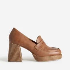 Eram Escarpins^Mocassin à talon et plateforme CAMEL
