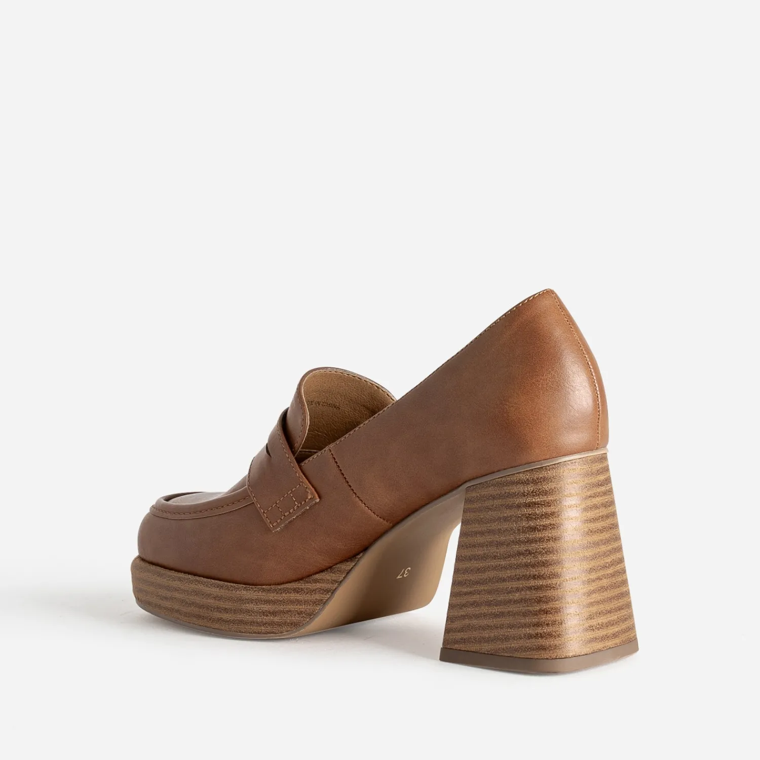 Eram Escarpins^Mocassin à talon et plateforme CAMEL