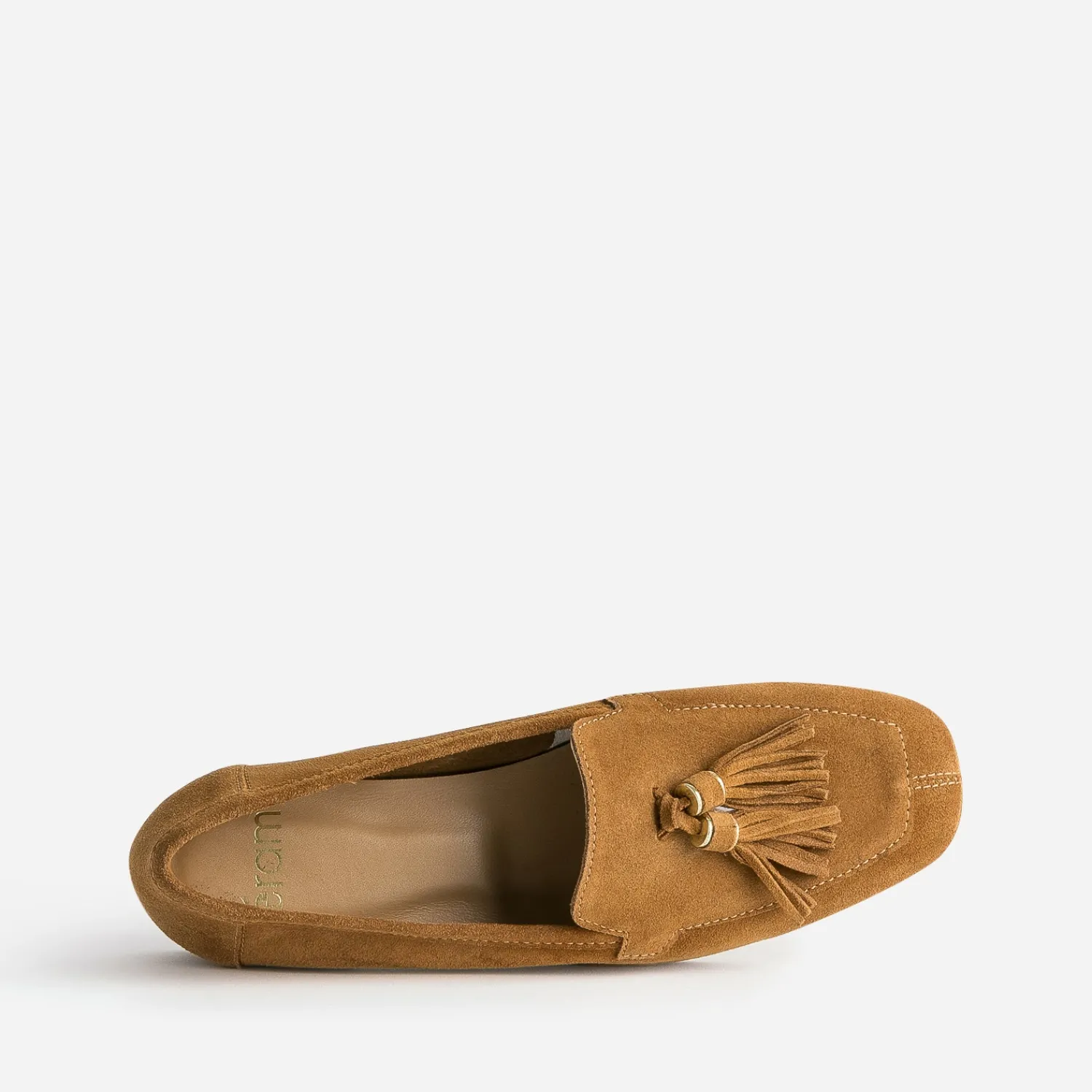 Eram Mocassins/Slippers^Mocassin camel cuir velours à pampilles COGNAC