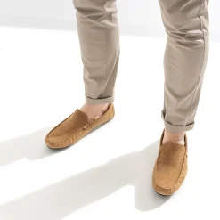 Eram Mocassins^Mocassin camel en cuir velours COGNAC