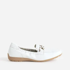 Caprice Mocassins/Slippers^Mocassin nacré cuir BLANC