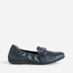 Caprice Mocassins/Slippers^Mocassin bleu cuir nacré MARINE