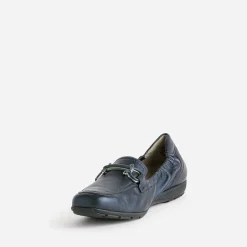 Caprice Mocassins/Slippers^Mocassin bleu cuir nacré MARINE