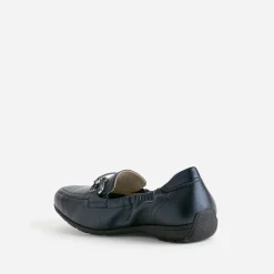 Caprice Mocassins/Slippers^Mocassin bleu cuir nacré MARINE