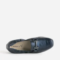 Caprice Mocassins/Slippers^Mocassin bleu cuir nacré MARINE