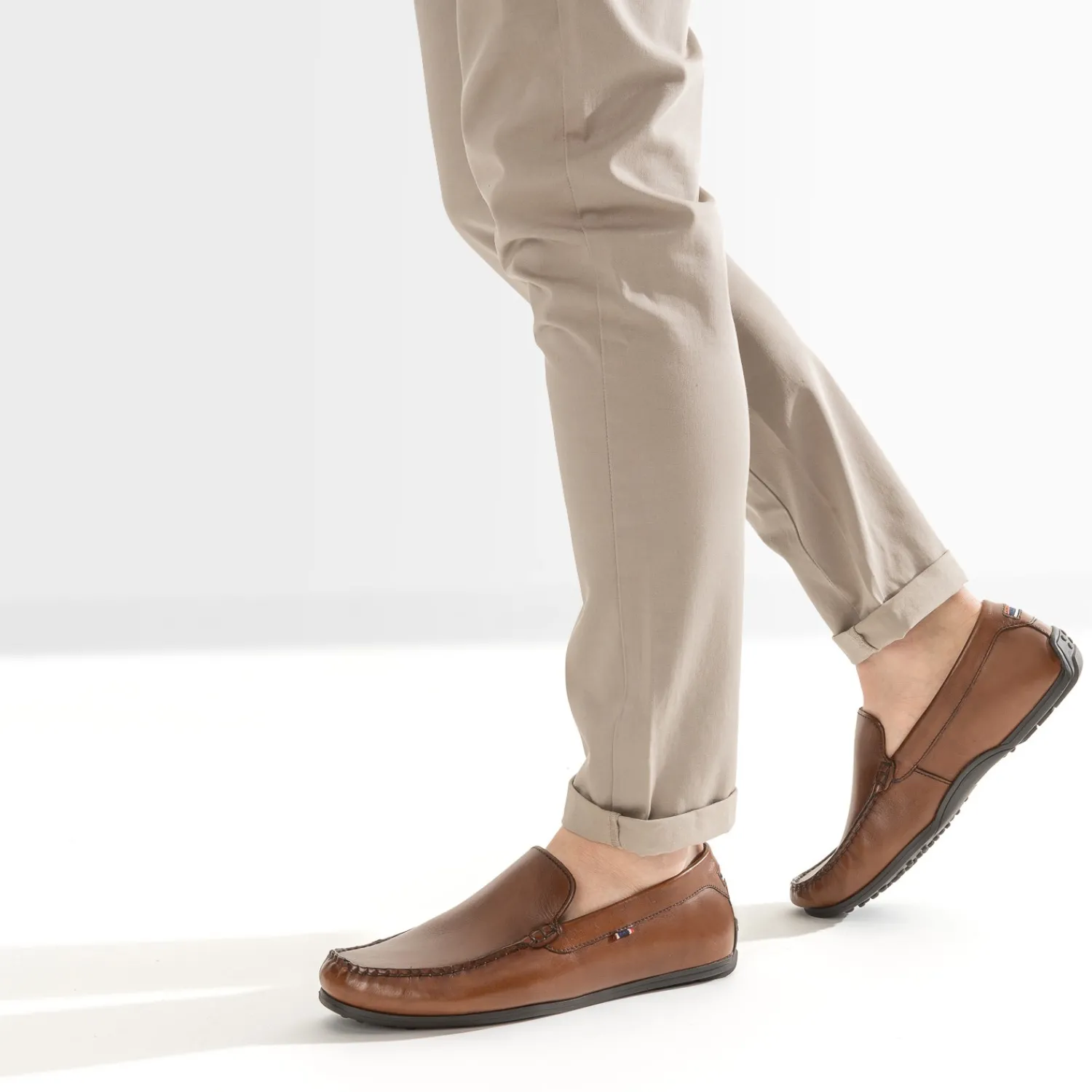 Eram Mocassins^Mocassin en cuir COGNAC