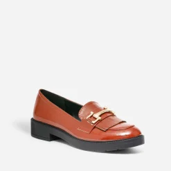 Eram Mocassins/Slippers^Mocassin verni à franges COGNAC