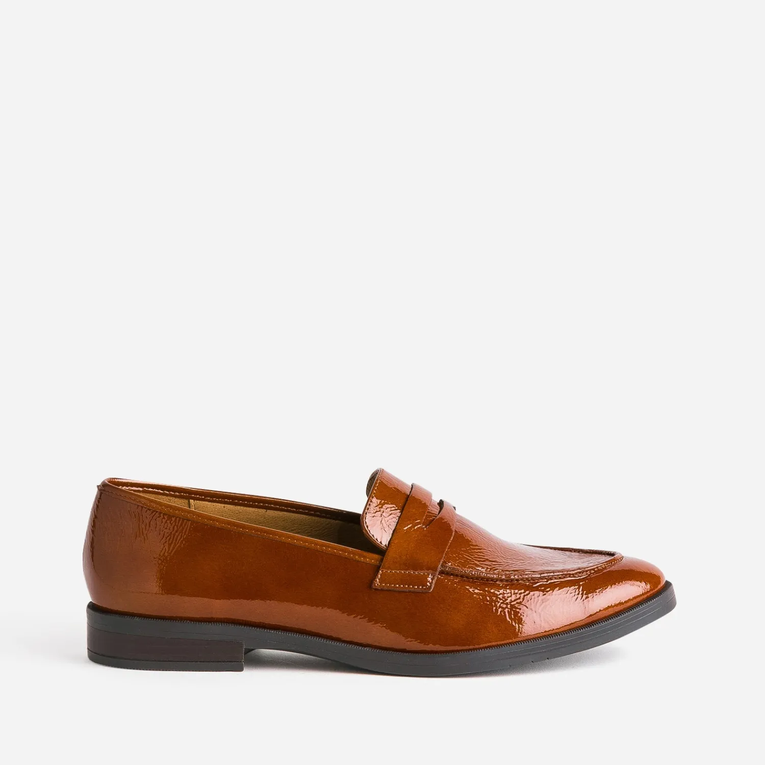Eram Flex Mocassins/Slippers^Mocassin caramel en cuir verni MARRON