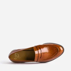 Eram Flex Mocassins/Slippers^Mocassin caramel en cuir verni MARRON