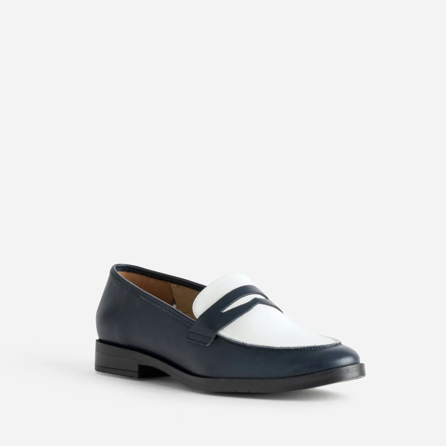 Eram Flex Mocassins/Slippers^Mocassin et blanc cuir MARINE