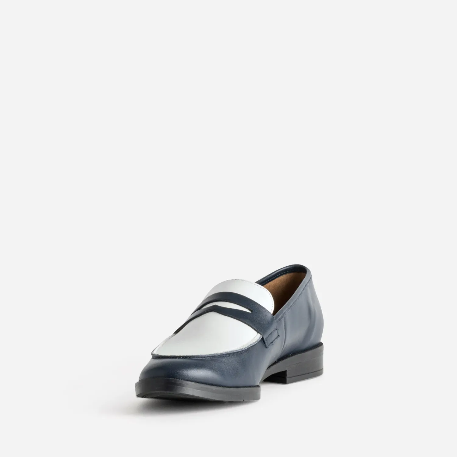Eram Flex Mocassins/Slippers^Mocassin et blanc cuir MARINE