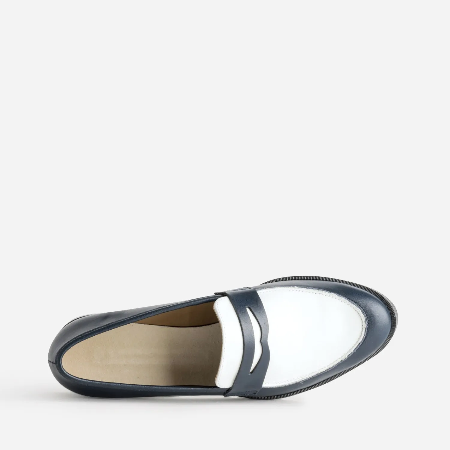Eram Flex Mocassins/Slippers^Mocassin et blanc cuir MARINE