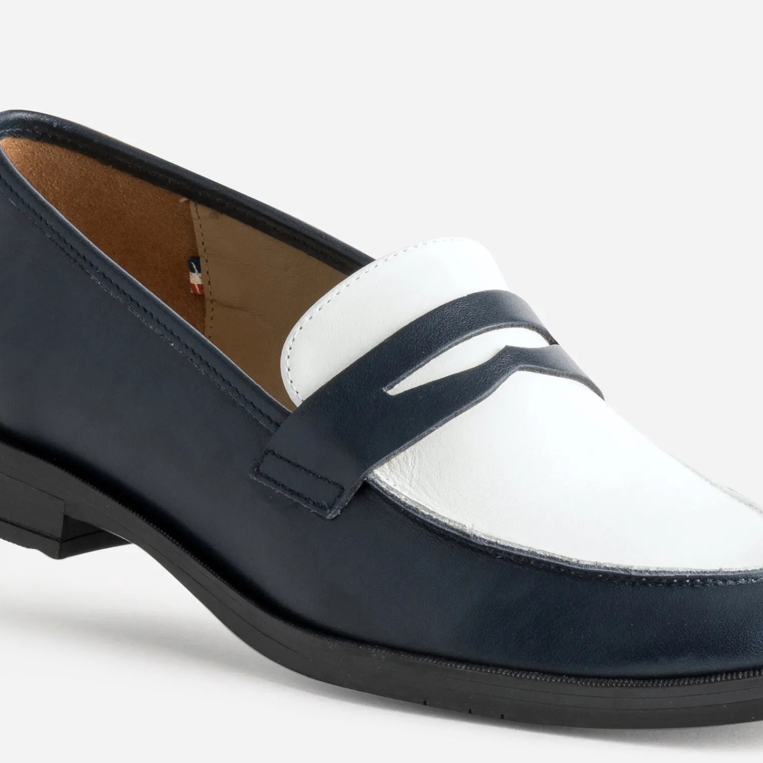 Eram Flex Mocassins/Slippers^Mocassin et blanc cuir MARINE