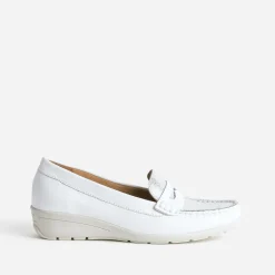 FRANCE ARNO Mocassins/Slippers^Mocassin et argenté cuir BLANC