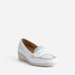 FRANCE ARNO Mocassins/Slippers^Mocassin et argenté cuir BLANC
