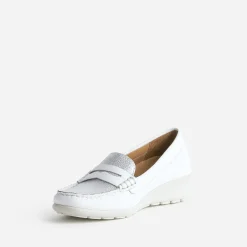 FRANCE ARNO Mocassins/Slippers^Mocassin et argenté cuir BLANC