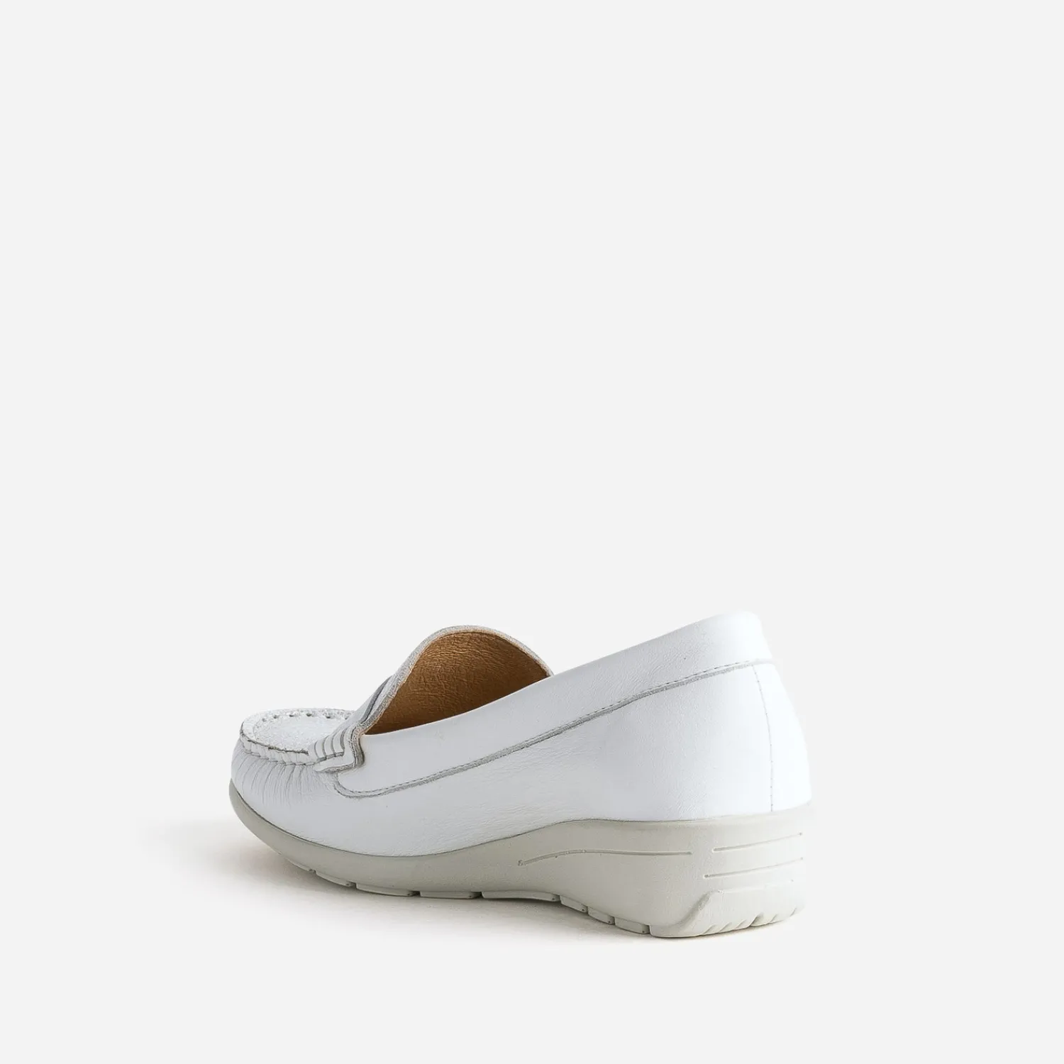 FRANCE ARNO Mocassins/Slippers^Mocassin et argenté cuir BLANC