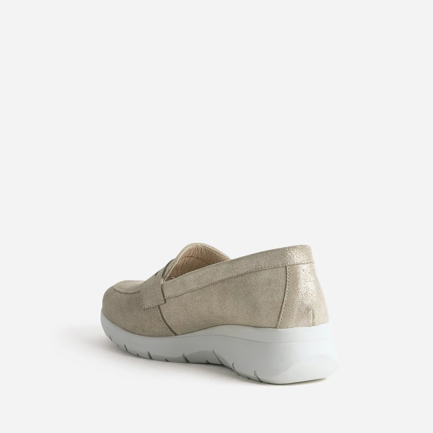 FRANCE ARNO Mocassins/Slippers^Mocassin doré cuir velours BEIGE