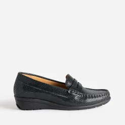 FRANCE ARNO Mocassins/Slippers^Mocassin en cuir NOIR