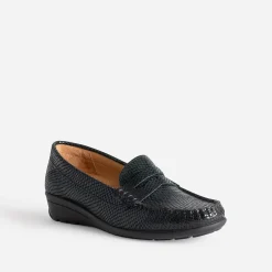 FRANCE ARNO Mocassins/Slippers^Mocassin en cuir NOIR