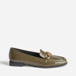 Eram Mocassins/Slippers^Mocassin kaki avec chaîne dorée COGNAC