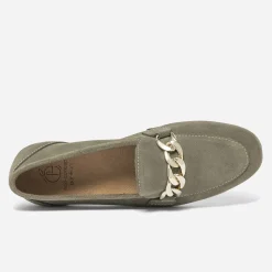Eram Mocassins/Slippers^Mocassin kaki éco-conçu en cuir velours VERT