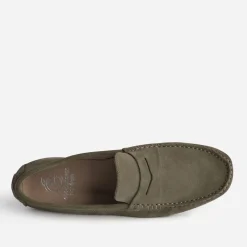 Eram Mocassins^Mocassin éco-conçu en cuir velours KAKI