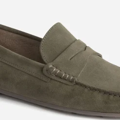 Eram Mocassins^Mocassin éco-conçu en cuir velours KAKI