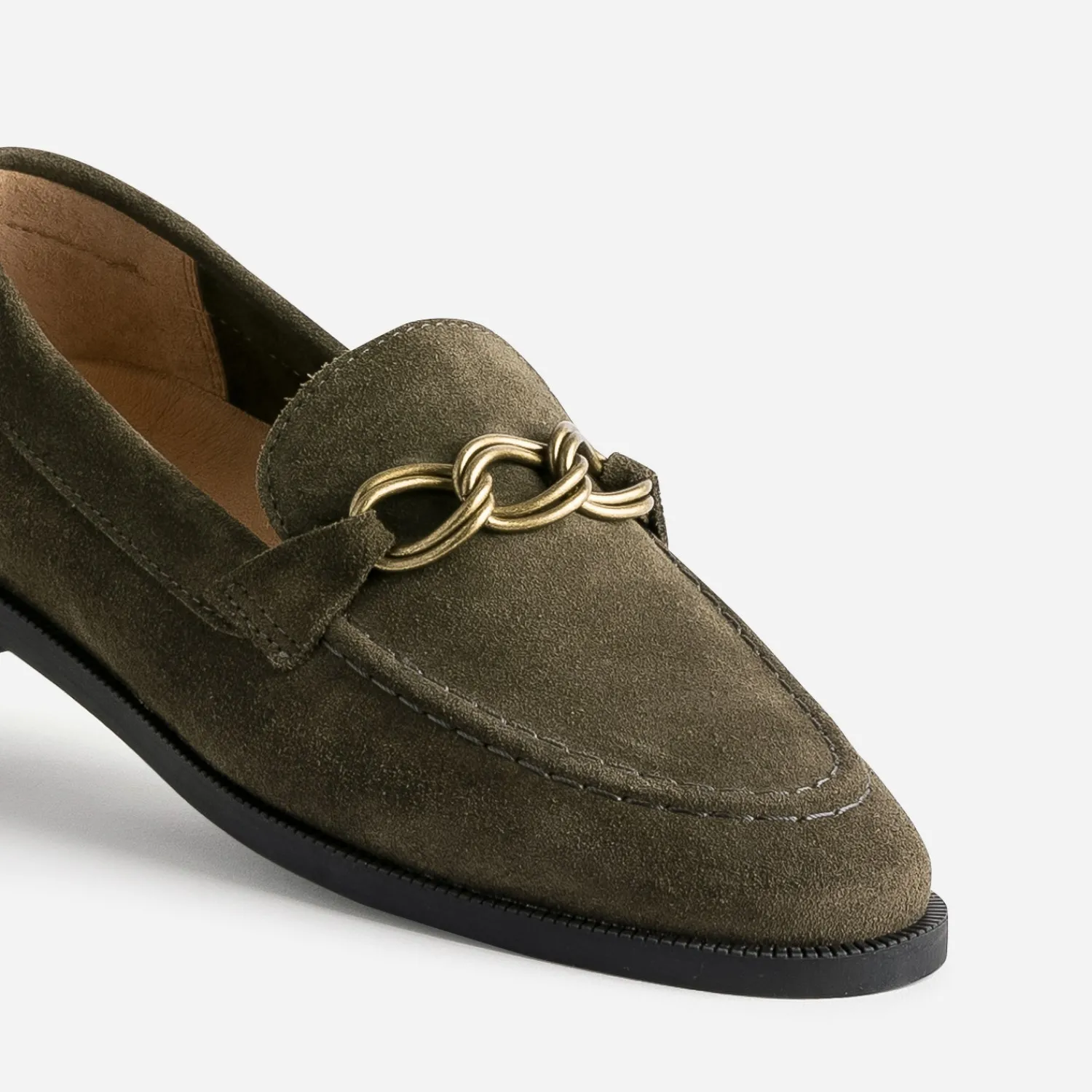 Eram Mocassins/Slippers^Mocassin cuir velours KAKI