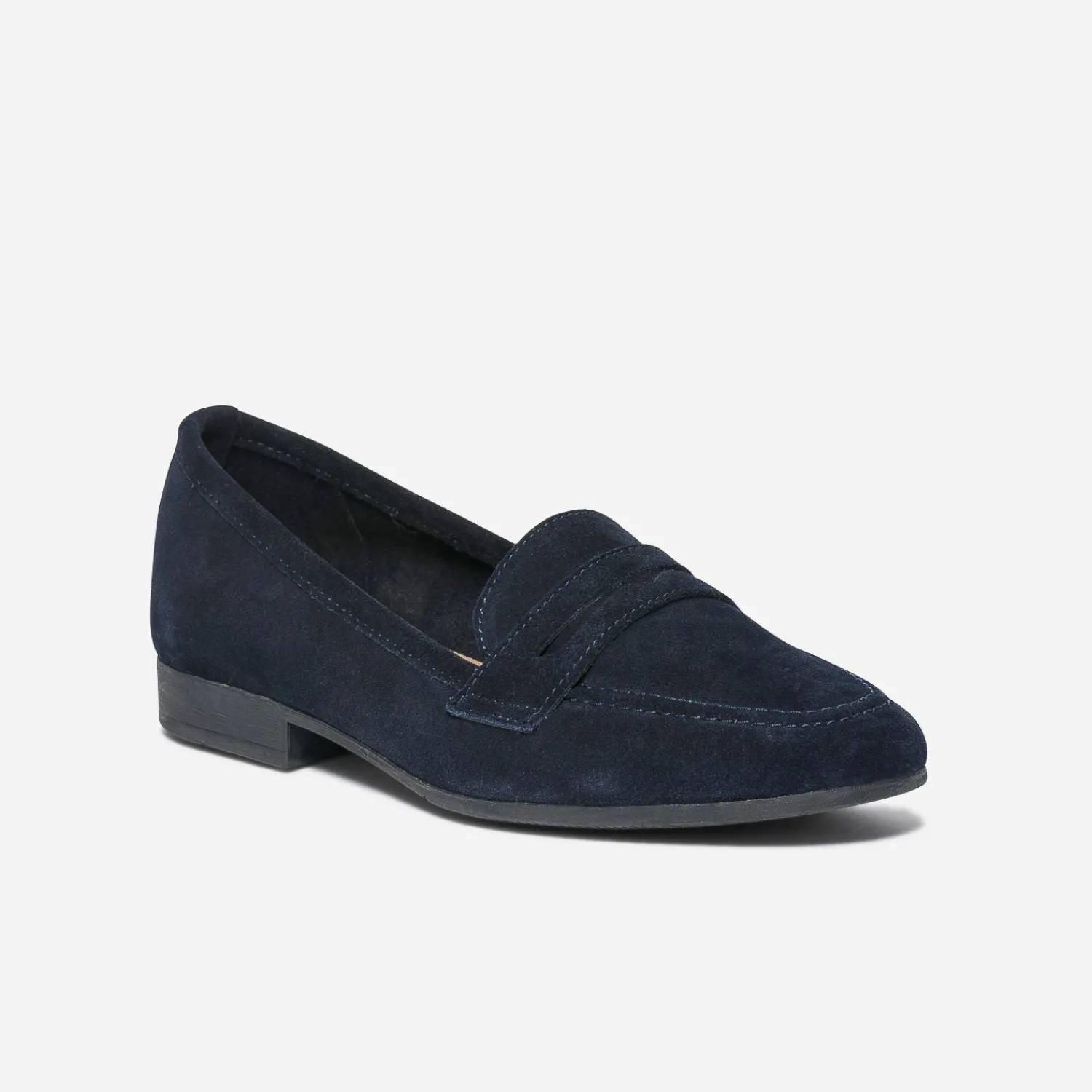 Eram Mocassins/Slippers^Mocassin éco-conçu en cuir velours MARINE