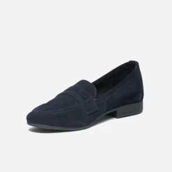 Eram Mocassins/Slippers^Mocassin éco-conçu en cuir velours MARINE
