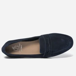 Eram Mocassins/Slippers^Mocassin éco-conçu en cuir velours MARINE