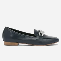 Eram Mocassins/Slippers^Mocassin cuir maxi chaîne argentée MARINE