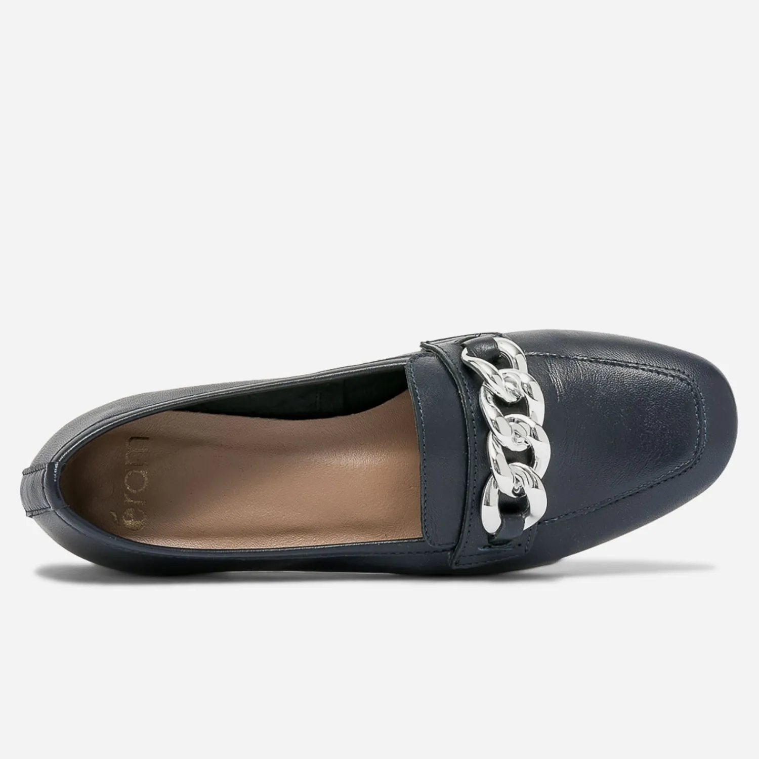 Eram Mocassins/Slippers^Mocassin cuir maxi chaîne argentée MARINE