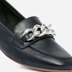 Eram Mocassins/Slippers^Mocassin cuir maxi chaîne argentée MARINE