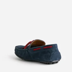 Eram Mocassins^Mocassin marine cuir velours lacet rouge BLEU