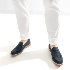 Eram Mocassins^Mocassin cuir velours éco-conçu MARINE