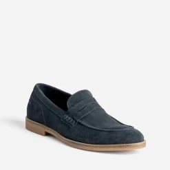 Eram Mocassins^Mocassin cuir velours éco-conçu MARINE