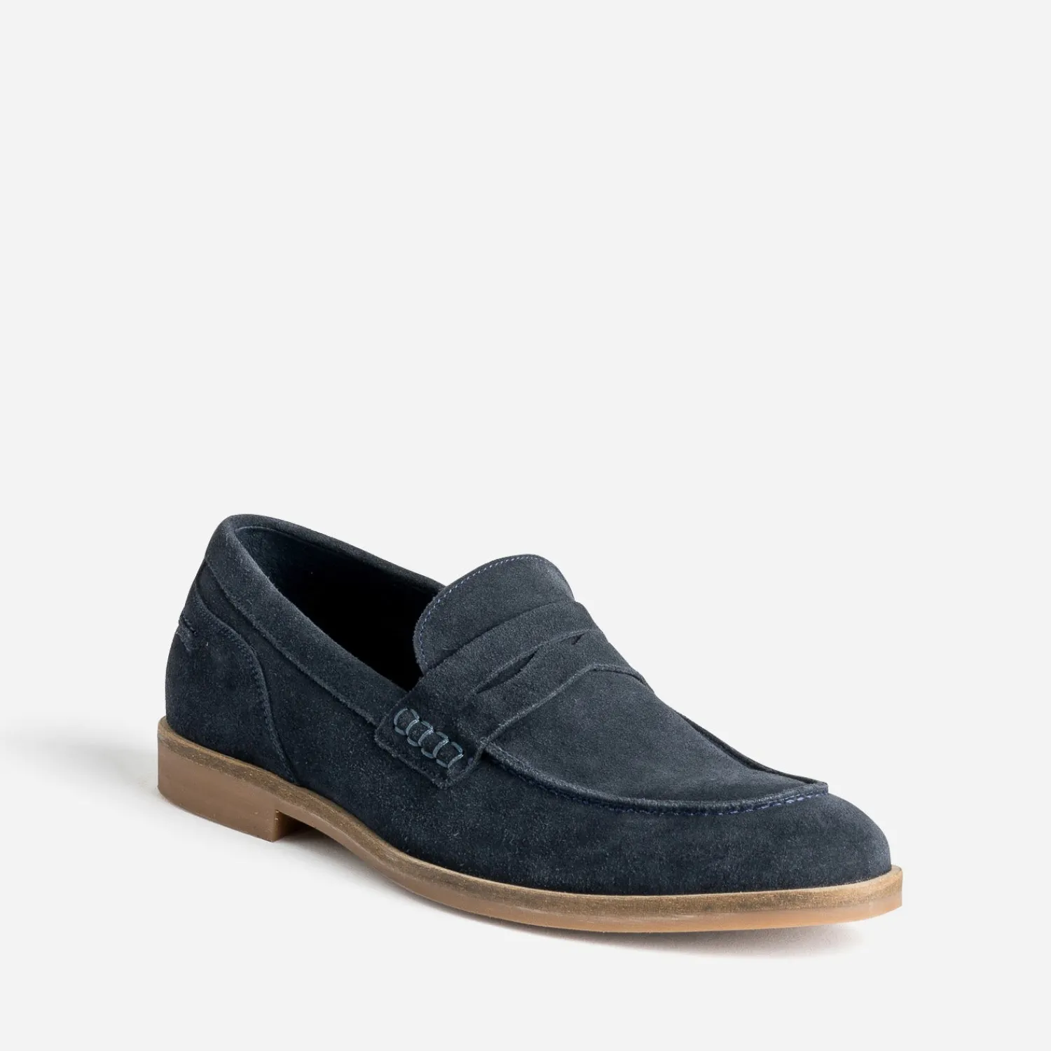 Eram Mocassins^Mocassin cuir velours éco-conçu MARINE