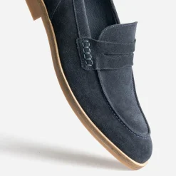 Eram Mocassins^Mocassin cuir velours éco-conçu MARINE